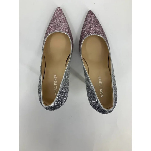 Marc Fisher Women's Garicky Pink Silver Ombre Glitter Pointed Toe Pump Size 8M - Picture 12 of 16